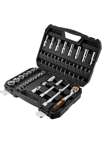 Набор инструментов, Набор торцевых головок, 58шт, 1/2", CrV, кейс (10-042) Neo Tools (360418125)