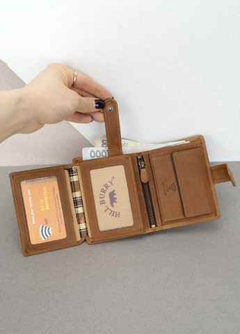 Гаманець чоловічий шкіряний 6401 HB рудий на застібці HILL BURRY (319159487)