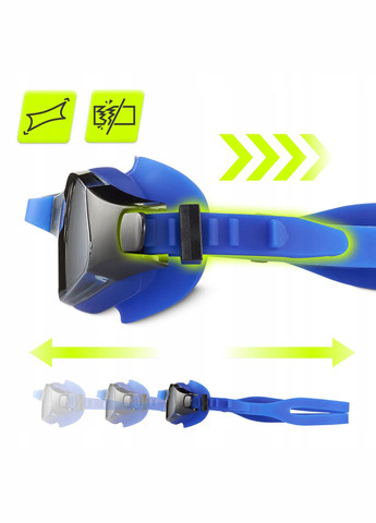 Очки для плавания AntiFog 3 в 1 чехол, бервуха и зажим для носа Blue () TSUNAMI P-5905973401784 (315348653)