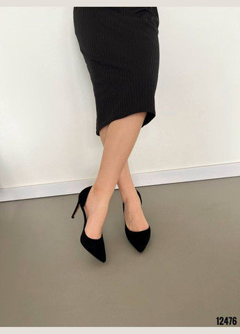 No Brand Туфлі човники чорні замшеві на підборах 10 см чорний з, — (332196837)