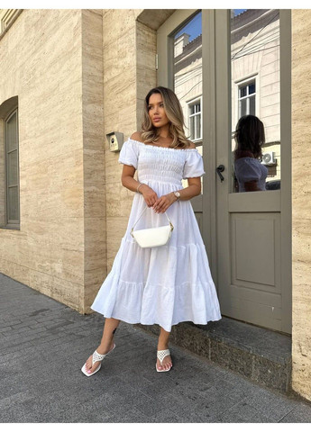 Білий жіноча літня максі сукня мод 344 білий Україна