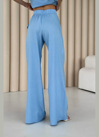 Стильный брючный костюм – двойка голубого цвета Jadone Fashion (292584270)
