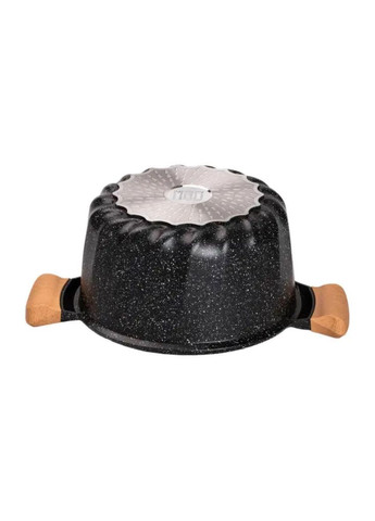 Набір посуду, 3 каструлі, з товстодонною алюмінієвою лопаткою та ополоником, чорний HP-4-401B MGC (370801790)