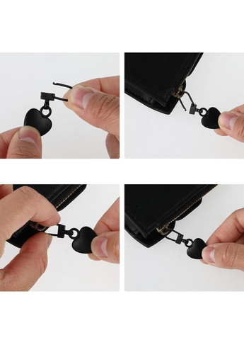 Комплект съемных бегунков на молнию сердечки черного цвета 2 шт (OK0087_3) No Brand (317285948)