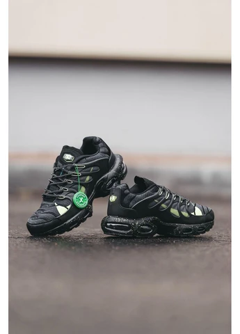 Чорні літні кросівки nike air max terraspace black green найк аір макс плюс No Brand