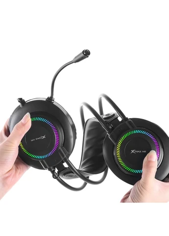 Ігрова гарнітура GH-509, USB+3.5мм, 7 режимів RGB, кабель 2м, чорна XTRIKE ME (314777633)