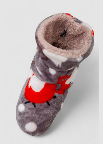 Тапочки-чобітки домашні плюшеві для дітей, колір сіро-червоний, 102R1003 Ager (315790222)