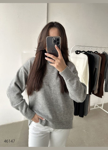Сірий демісезонний светр жіночий оверсайз Liton