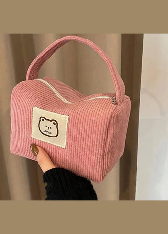 Нежная текстильная розовая косметичка с ручкой No Brand (302212917)