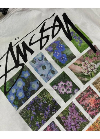 Біла футболка чорна, біла з красивим переднім принтом в стилі stussy No Brand