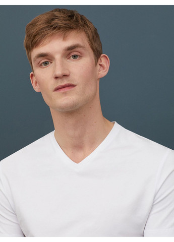 Белая футболка из хлопка regular fit H&M