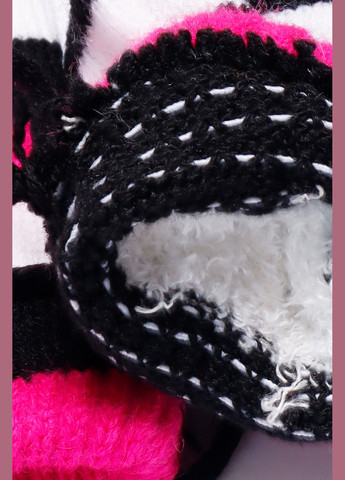 Варежки детские утепленные черного цвета в полосочку Let's Shop (302489024)