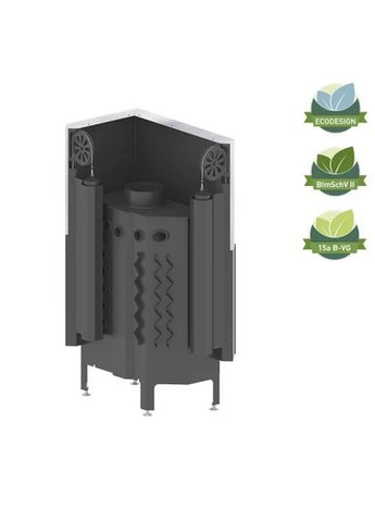 Камінна топка ALBERO AL16RG.H-BDBI Cкло декор цільногнуте+додаткове внутрішнє скло цільногнуте Hitze (370384951)