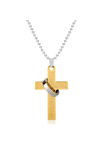 Чоловічий кулон хрест з молитвою підвіска у вигляді хреста із сталі No Brand (337716477)