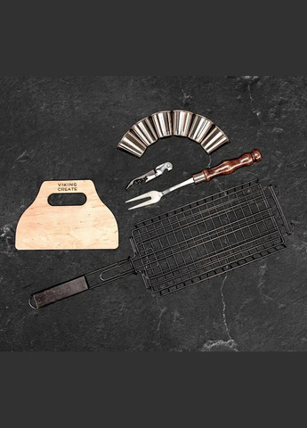 Набір для шашлику у валізі "Скаді" 20 якісних предметів на подарунок чоловікові Handmade WC-020 (347291576)