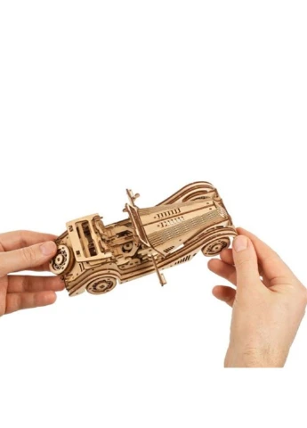 Дерев'яний механічний 3D конструктор Спорткар Спритна миша (70202) UGEARS (331297850)