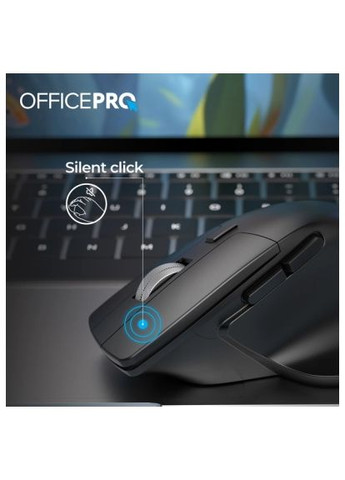 Мишка (M395B) OfficePro M395B Silent Click Ergonomic Wireless Black (369530185)