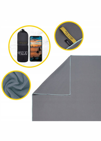Полотенце спортивное 130 x 75 см из микрофибры Grey (P-5907739317261) 4FIZJO светло-серый