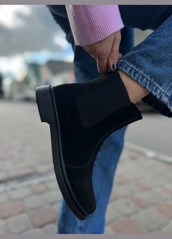 Осенние ботинки женские из натуральной замши (1832) No Brand из натуральной замши