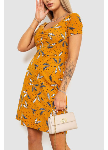 Коричнева сукня з повсякденним принтом, колір коричневий, 244r283 Ager