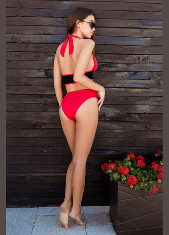 Красный летний раздельный купальник хальтер халтер TOTALFIT KR16-C4 red