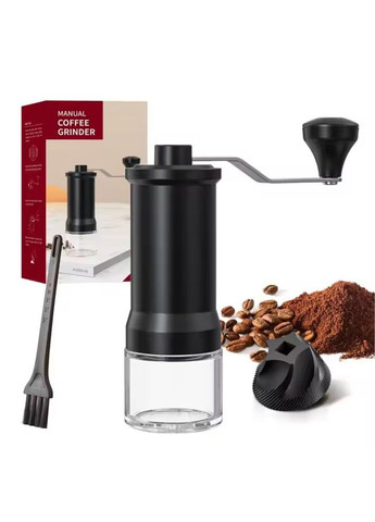 Кавомолка ручна з керамічними жорнами механічна 5 ступенів регулювання помелу, чорна No Brand (346531627)