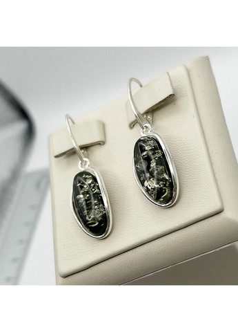 Сережки срібні з бурштином 6,9 г No Brand (369736805)