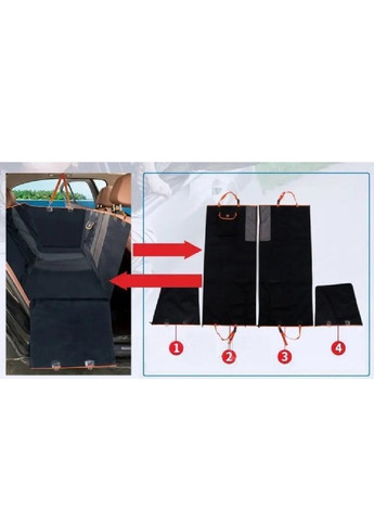 Накидка гамак чохол захисний на сидіння в автомобіль для перевезення транспортування тварин 6 в 1 (476745-Prob) Чорна Unbranded (290250837)
