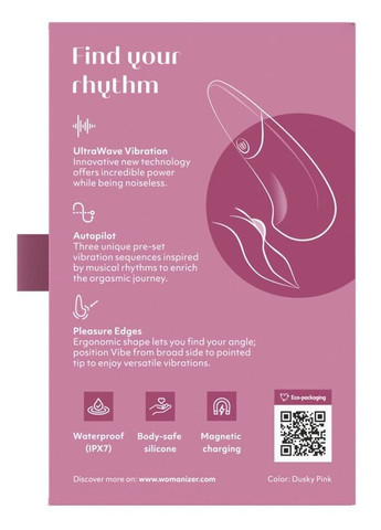 Минивибратор Vibe Dusky Pink, 3 авторежима + 10 уровней интенсивности - CherryLove Womanizer (366962717)