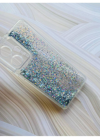 Чехол с плавающими блестками на Xiaomi Redmi Note 12 Pro Plus Серебристый Creative (360672619)