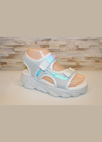 Белые босоножки женские белого цвета на липучках No Brand на липучке