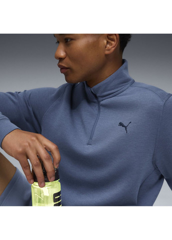 Синий демисезонный спортивный лонгслив Puma однотонный