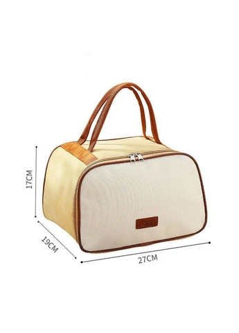 Термосумка для широких многоуровневых ланч-боксов Beige Wide, сумка-холодильник для обедов с фронтальным карманом More (389581167)