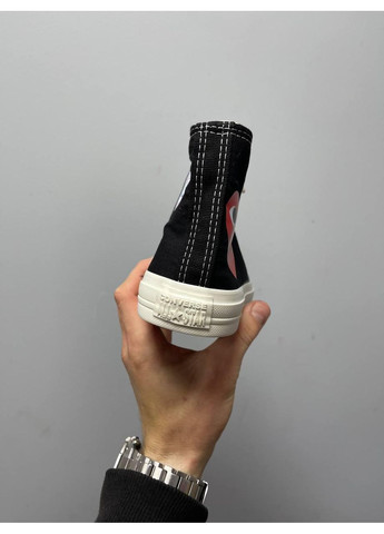 Чорні Осінні кеди чоловічі converse comme des garçons play x v2 конверс No Brand