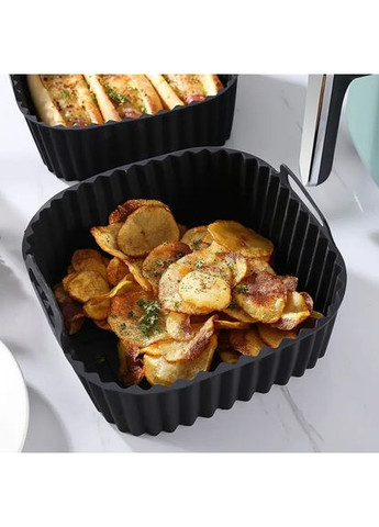 Форма квадратная силиконовая для аэрогриля мультипечи и фритюрницы UK-7040 черный No Brand (356112266)