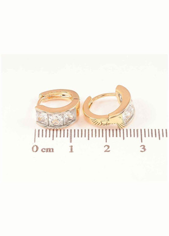 Серьги Позолота 18K + Родий колечка «Дорожки фианитов» (260884) Xuping Jewelry (356456510)