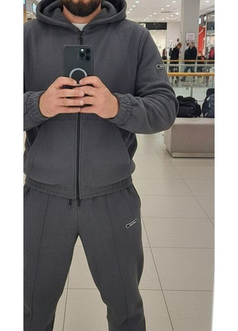 Черный зимний костюм мужской теплый на флисе зимний No Brand