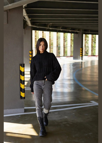 Графитовый демисезонный свитер пуловер Seventeen