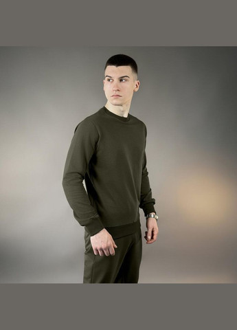 Оливковий стильний чоловічий світшот однотонний олива Freedom однотонний без декору (342741122)