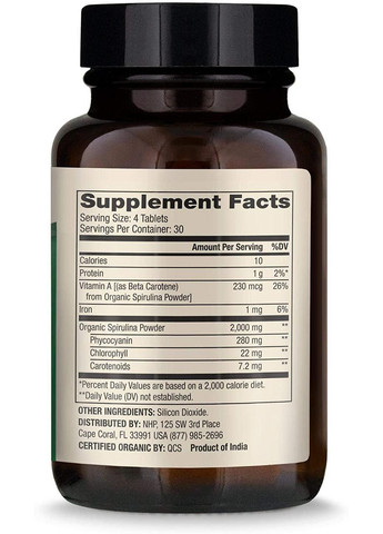 Спіруліна Spirulina 2000 мг 120 таб Dr. Mercola (359473771)