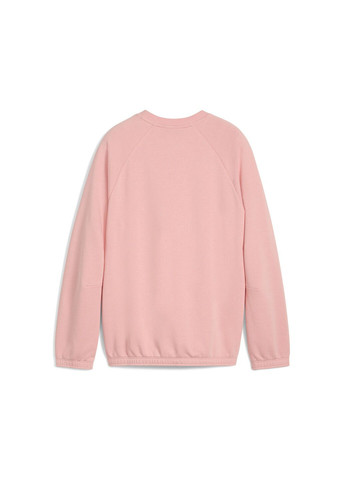Puma детский свитшот butterfly vibe crew top youth однотонный розовый спортивный хлопок, полиэстер, эластан