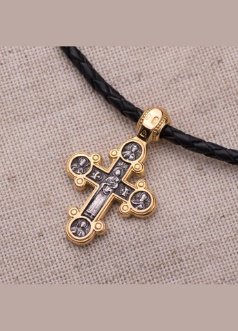 Серебряный крест Распятие с позолотой 132468 Oniks (264022328)