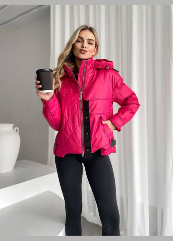 Рожева жіноча тепла куртка колір малина р.xxl 450292 New Trend