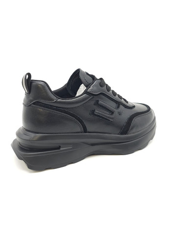 Чорні всесезонні жіночі кросівки чорні шкіряні l-10-33 24,5 см (р) Lonza