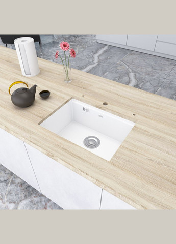 Кухонная мойка белая под столешницу 1.5 мм из нержавеющей стали NW-5742 Nett (336939131)