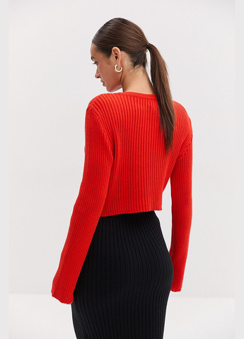 В'язана жіноча кофта укорочена світло-молочного кольору Arjen (317233817)