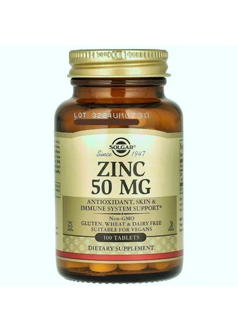 Цинк глюконат Zinc Gluconate 50 мг 100 таблеток зміцнення імунітету суглобів кісток стану шкіри (033984037205) Solgar (401904306)