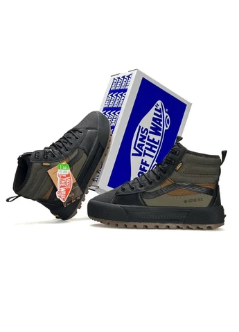 Хакі чоловічі кросівки black khaki зимовий Vans Sk8-Hi MTE-3 Fur