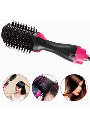 Фен щітка 3в1 з іонізацією One step Hair Dryer рожевий No Brand (363978939)