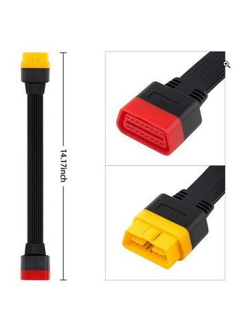 Кабель подовжувач OBD2 36см(оригінал) для підключення адаптерів, Mucar, EasyDiag, ThinkDiag Launch (323440505)